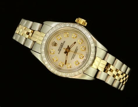 rolex two tone diamond bezel|Rolex aftermarket bezels.